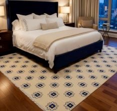 Handcrafted Premium Cotton and Wool Handknotted Rug for Luxury Spaces